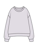 The Womens Crewneck - Orchid - Tone Wellness Studio - Left Neckline - Embroidered -  Back Center Stacked - Printed - Full Color