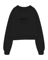 The Studio Crop - Black - Body Restoration - Center Chest Stacked - Tone on Tone