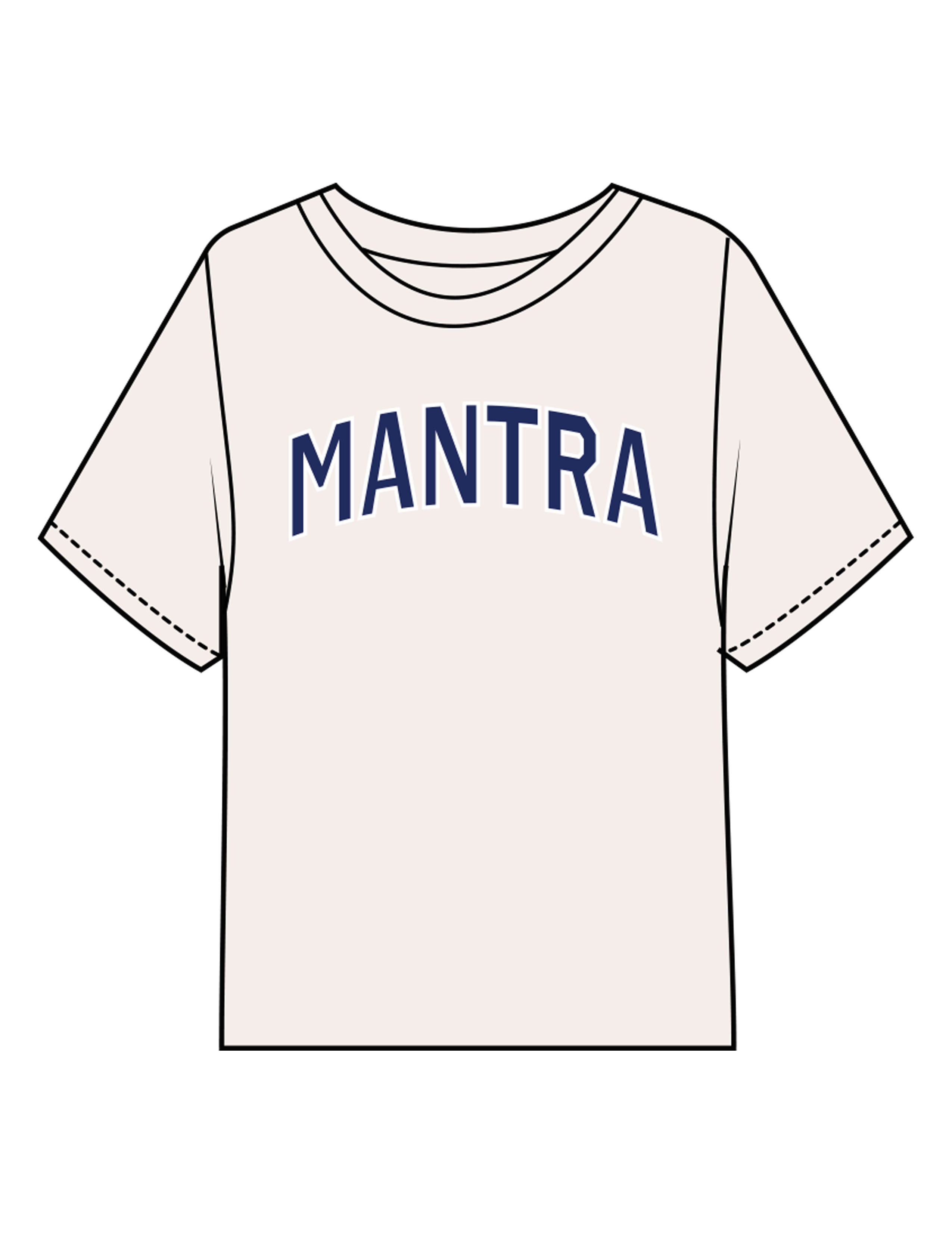 The Midweight Crop Tee - Ivory - Mantra - Center Chest Arc - Printed - Full Color