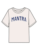 The Midweight Crop Tee - Ivory - Mantra - Center Chest Arc - Printed - Full Color
