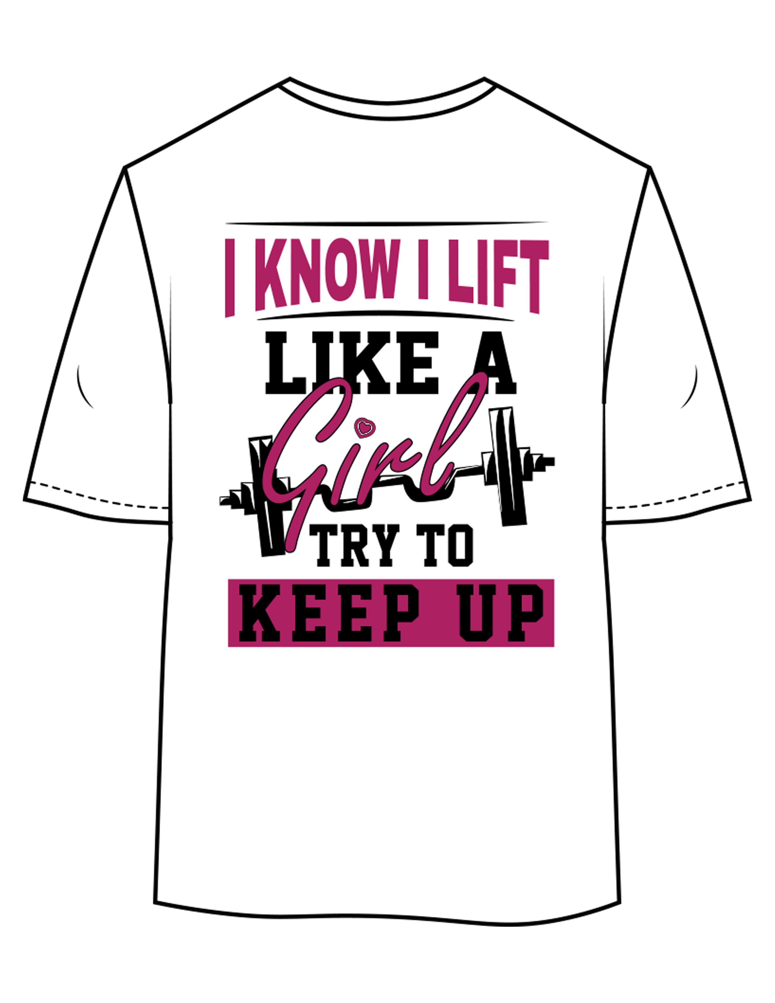 The Womens Oversized Tee - White - Delta Fitness - Upper Chest & Back Stacked "I LIFT" - Printed - Full Color