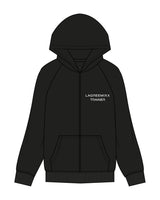 The Womens Zip Hoodie - Black - LagreeMixx - Left Chest Stacked & Center Back - Printed - Off White
