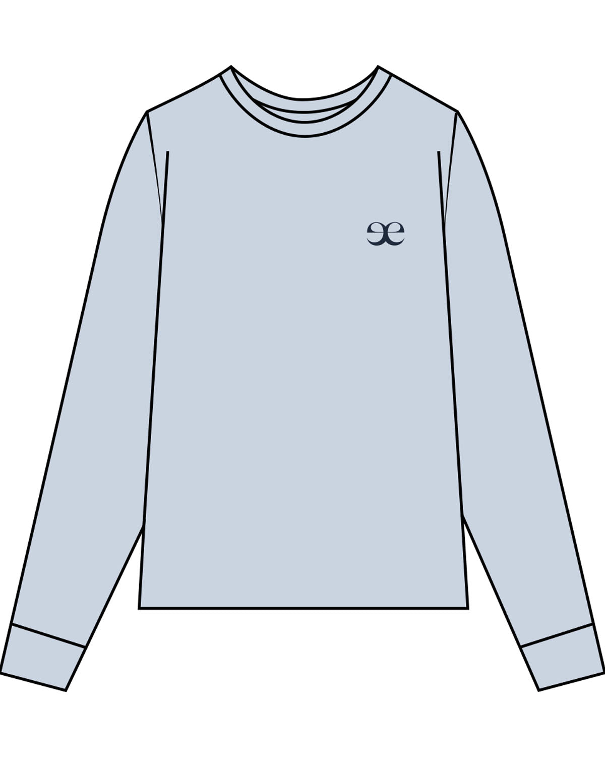 The Unisex Midweight Long Sleeve - Denim Blue - Evolve Lagree - Left Chest - Printed - Navy