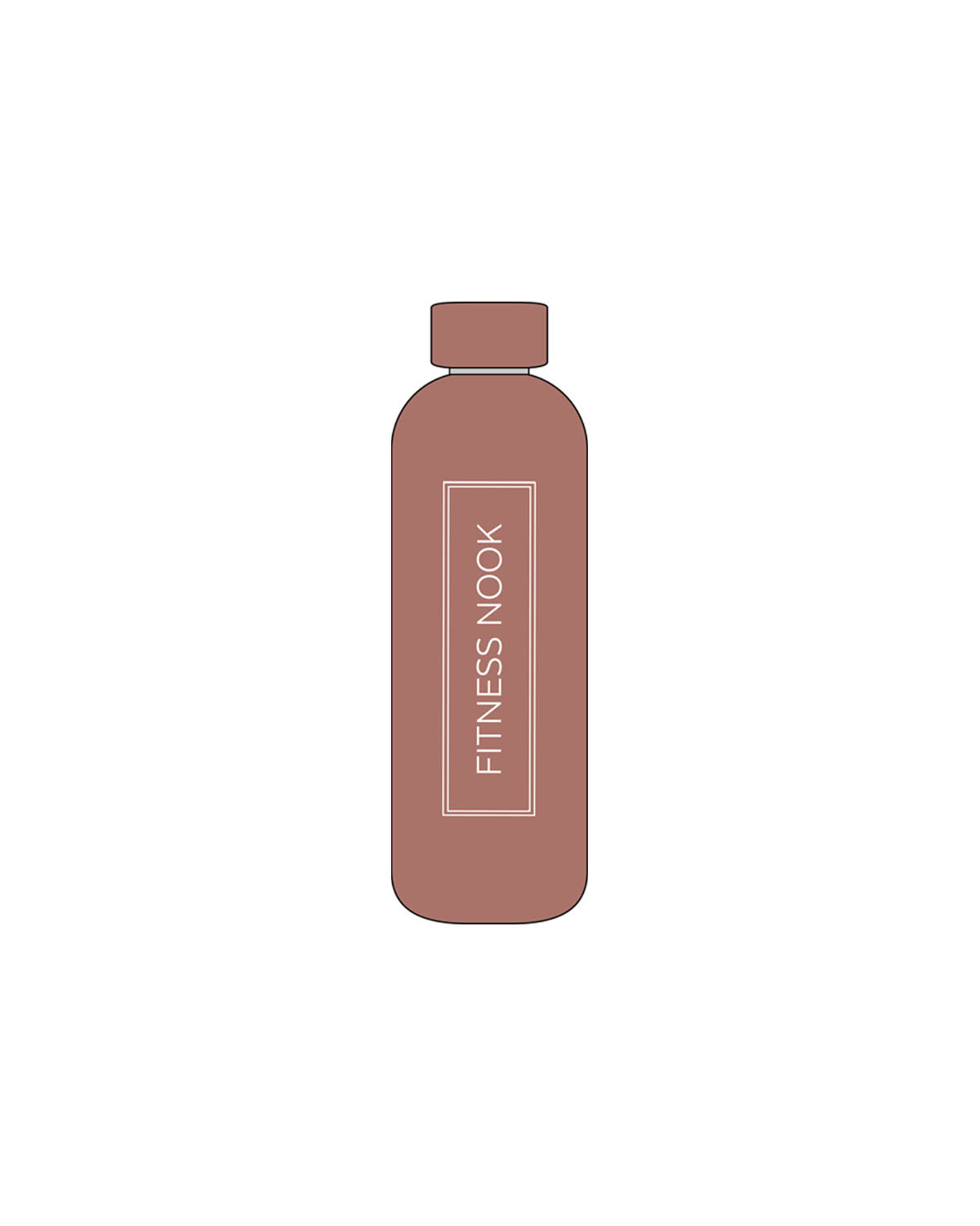 The Water Bottle - Clay - Fitness Nook - Center Body - Printed - Full Color