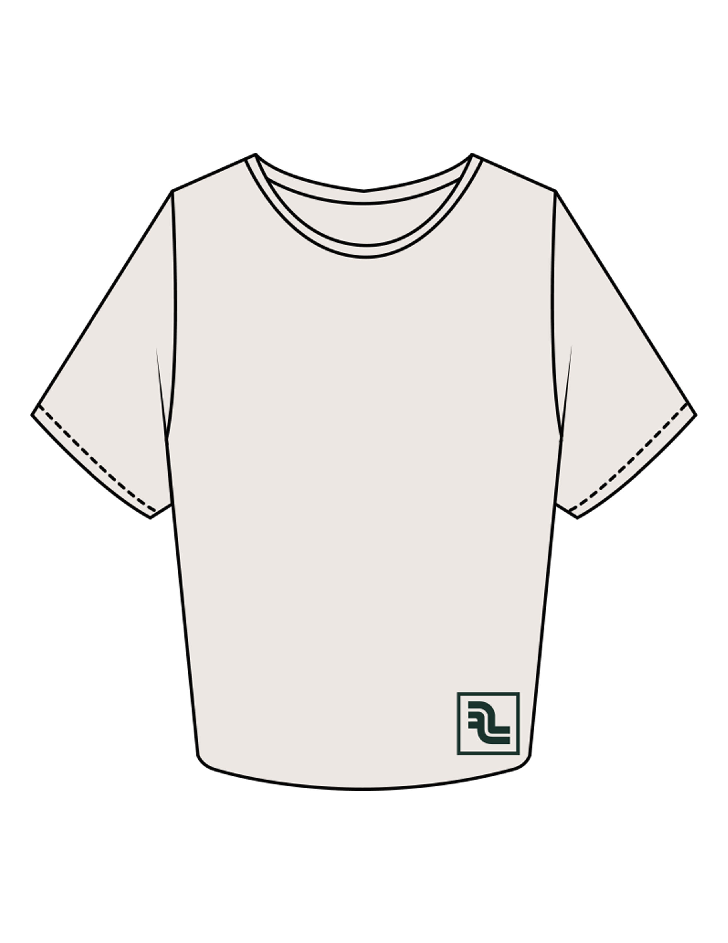 The Crop Tee - Bone - Fase Lagree - Front Bottom & Back Neckline - Printed - Evergreen