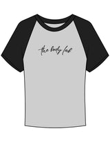 The Micro Rib Baby Tee - Heather / Black - Body Lab - Center Chest Arc Cursive - Printed - Black