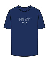 The Mens Tee - Cobalt - Heat Bootcamp - Chest Stacked - Printed - White