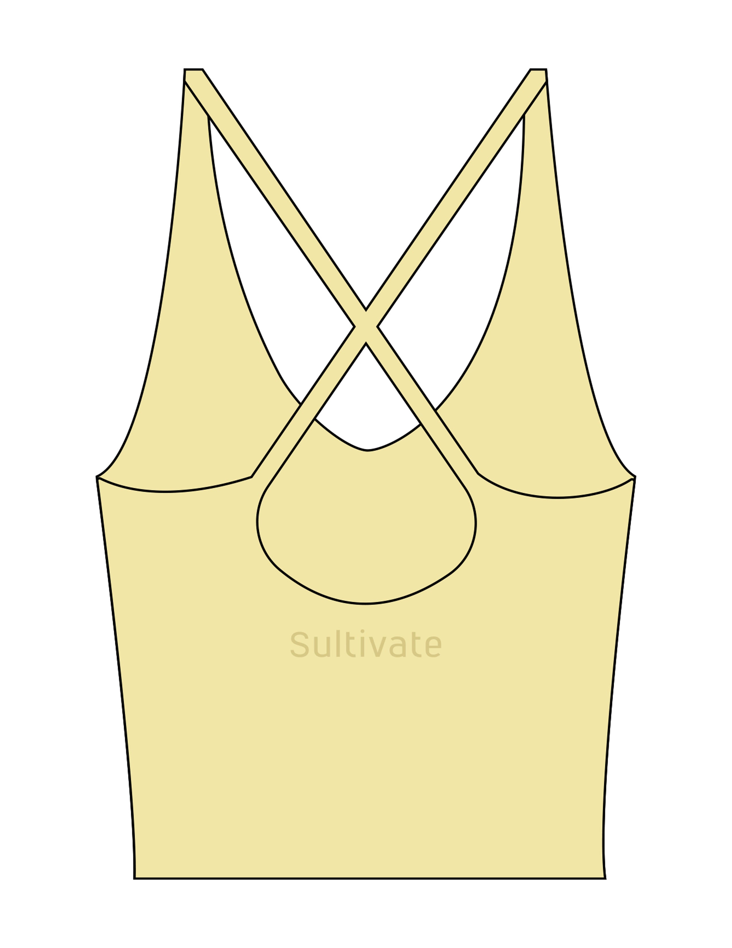 The Sporty Strappy Tank - Yellow - Sultivate - Center Chest & Center Back - Printed - Tone on Tone