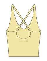The Sporty Strappy Tank - Yellow - Sultivate - Center Chest & Center Back - Printed - Tone on Tone