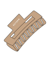 The Claw Hair Clip - Light Brown - Reform Fitness - Center Handle - Printed - White