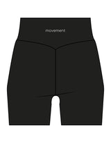 The Basic Short - Black - Movement Pilates Buffalo - Back Waistline - Printed - White