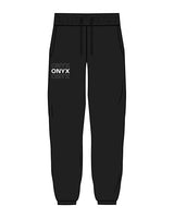 The Womens Classic Sweatpants - Black - Onyx Fit - Right Thigh Stacked - Bone
