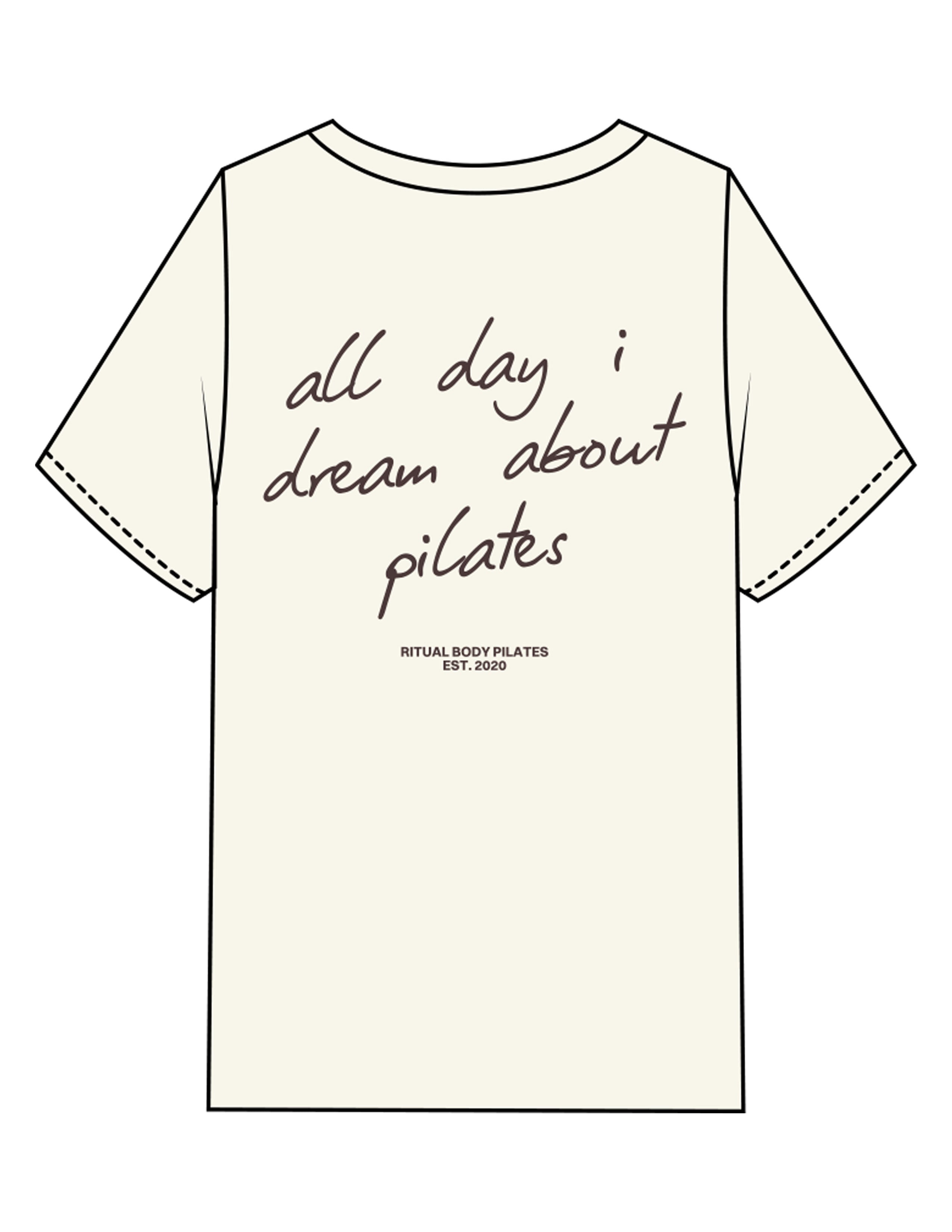 The Mens Heavyweight Tee - Off White - Ritual Body - Left Chest & Back Script - Printed - Brown