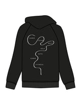 The Womens Zip Hoodie - Black - Karve - Right Chest & Back Image - Printed - White