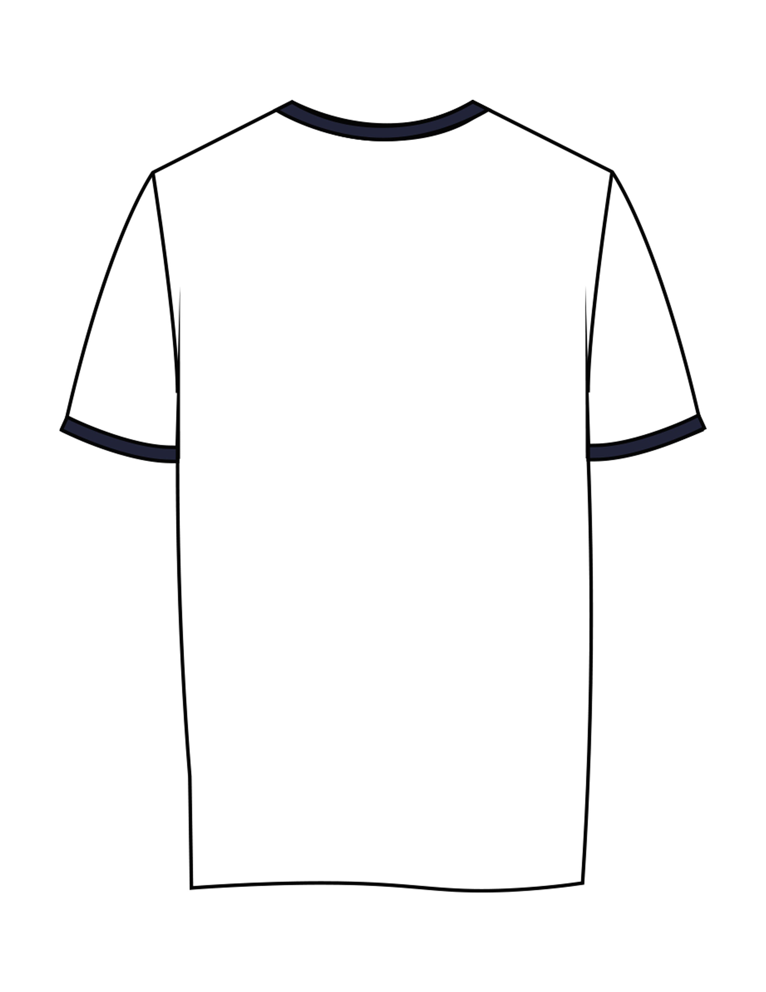 The Womens Ringer Tee - White / Navy - NSpiers - Front Neckline - Embroidered - Navy