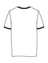 The Womens Ringer Tee - White / Navy - NSpiers - Front Neckline - Embroidered - Navy