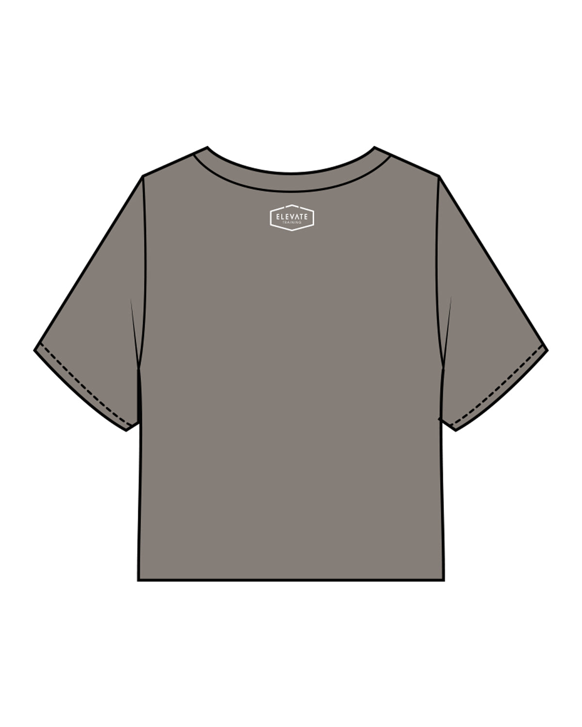 The Heavyweight Crop Tee - Washed Gray - Elevate - Center Chest & Back Center Neckline - Puff Print White