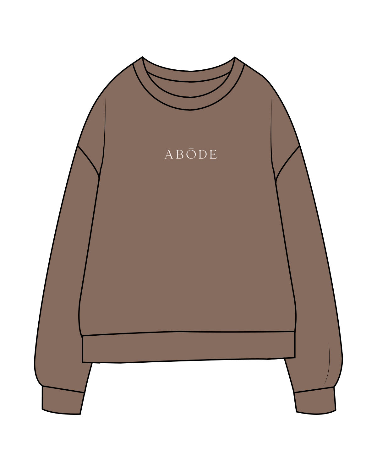 The Midweight Unisex Crewneck - Washed Clay - Abode Skin & Wellness - Center Chest - Embroidered - Cream