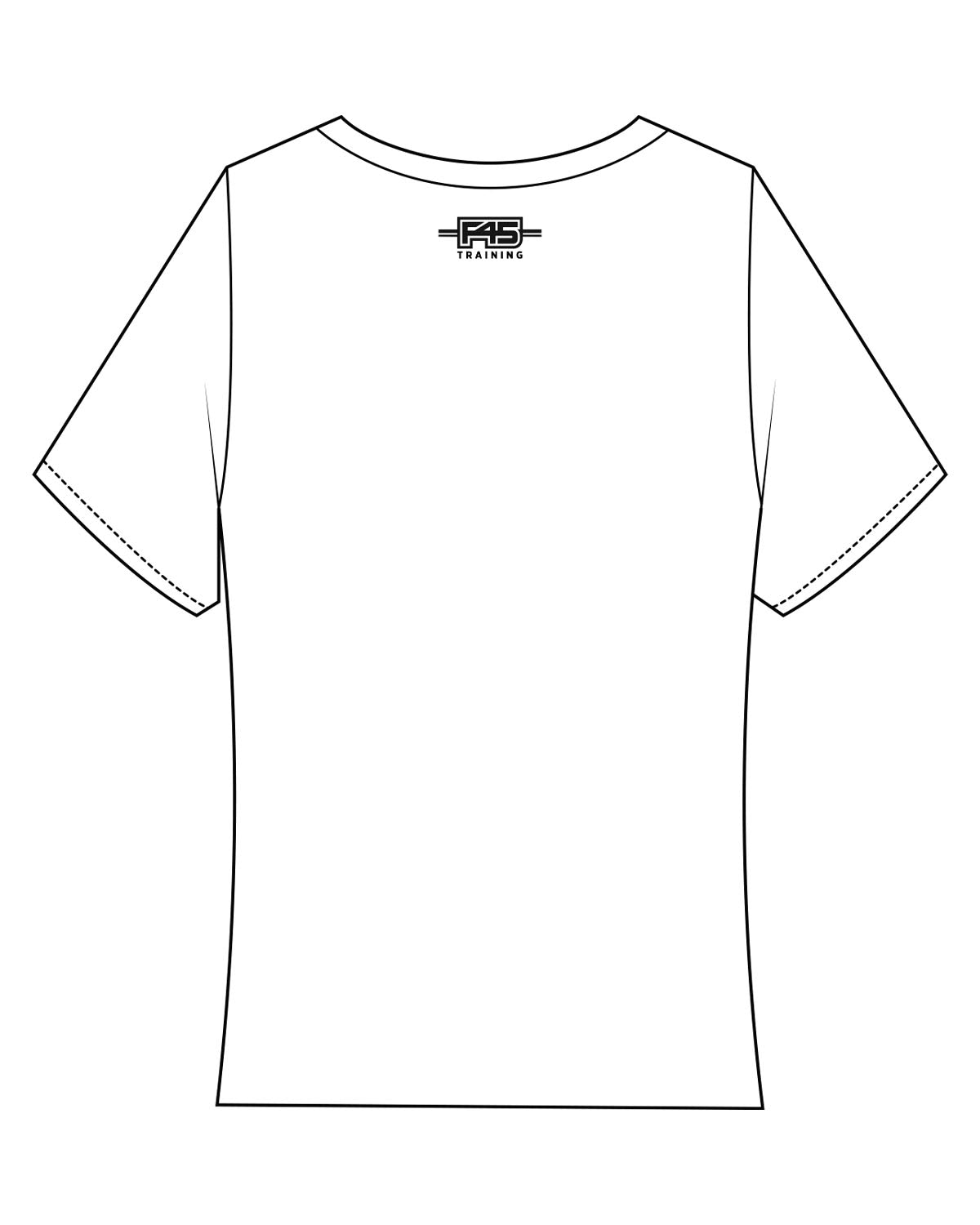 The Baby Tee - White - F45 La Costa - Front Round 1000 Stacked & Back Neckline Stacked - Full Color