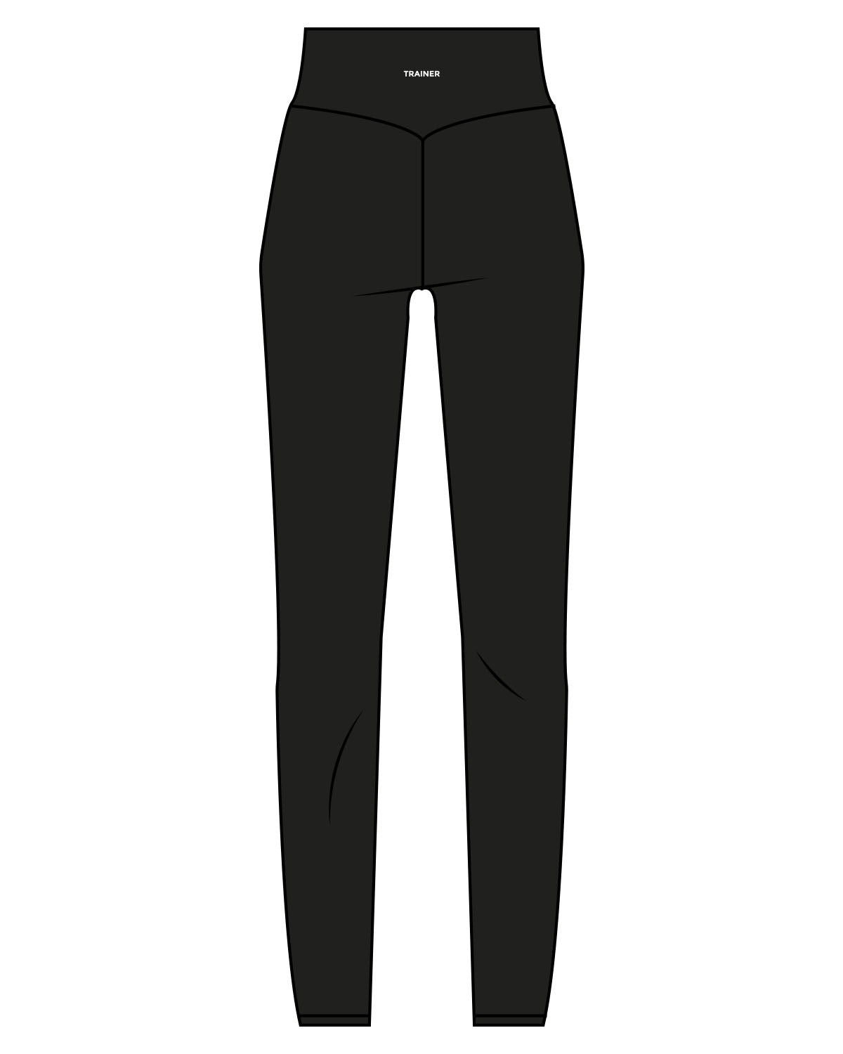The Basic Legging - Black - Heroes Fitness - Center Back - Printed - White