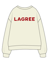 The Womens Crewneck - Butter - Method Lagree - Left Chest Embroidered Full Color - Center Back Printed Red