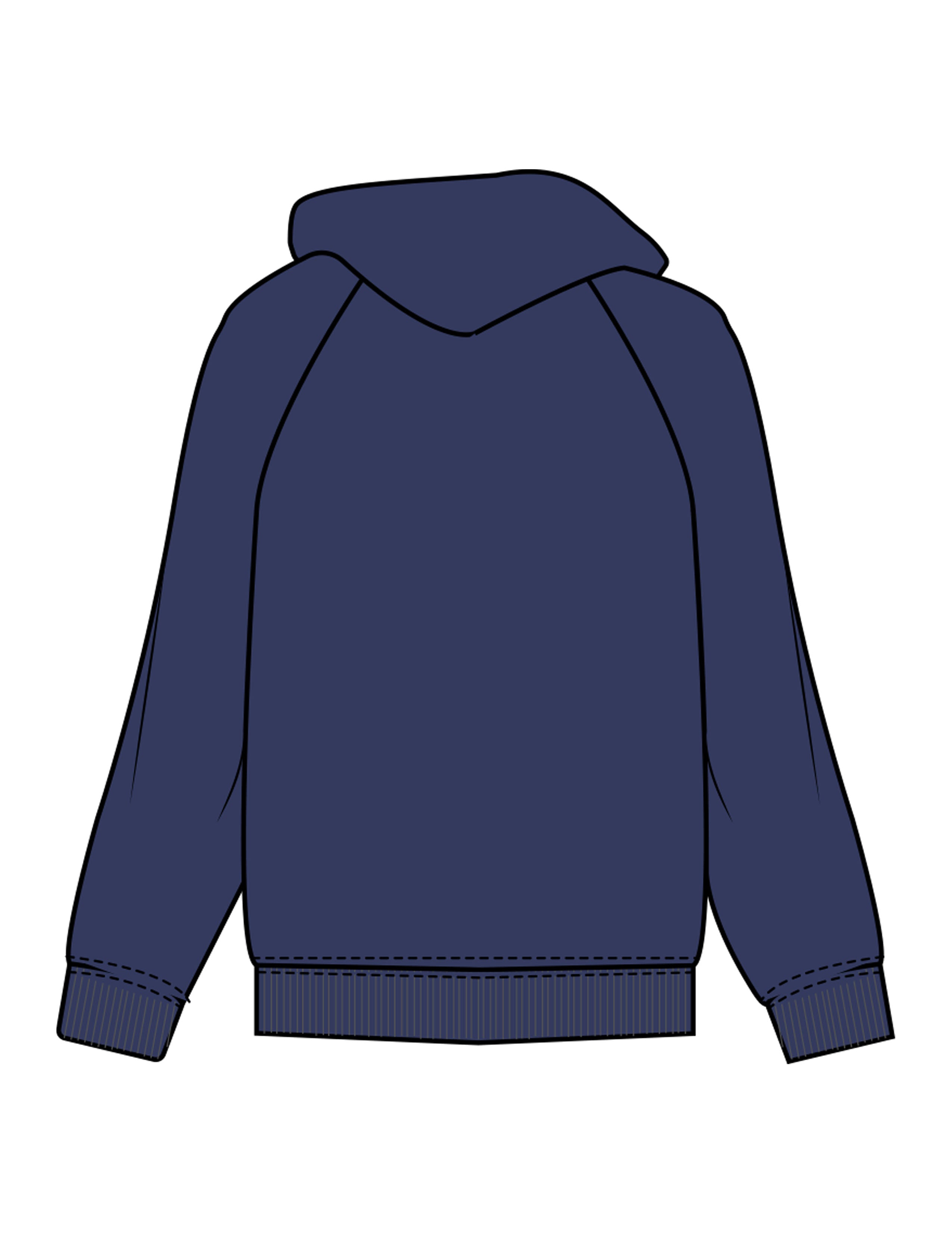 The Mens Hoodie - Cobalt - Rumble - Front Upper Pocket - Embroidered - White