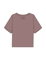 The Boxy Crop Tee - Mauve - PHS - Left Chest Stacked & Back Stacked - Printed - Tone on Tone