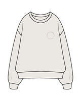 The Womens Crewneck - Bone - Goodlife Chiropractic - Left Chest & Center Back Round - Tone on Tone