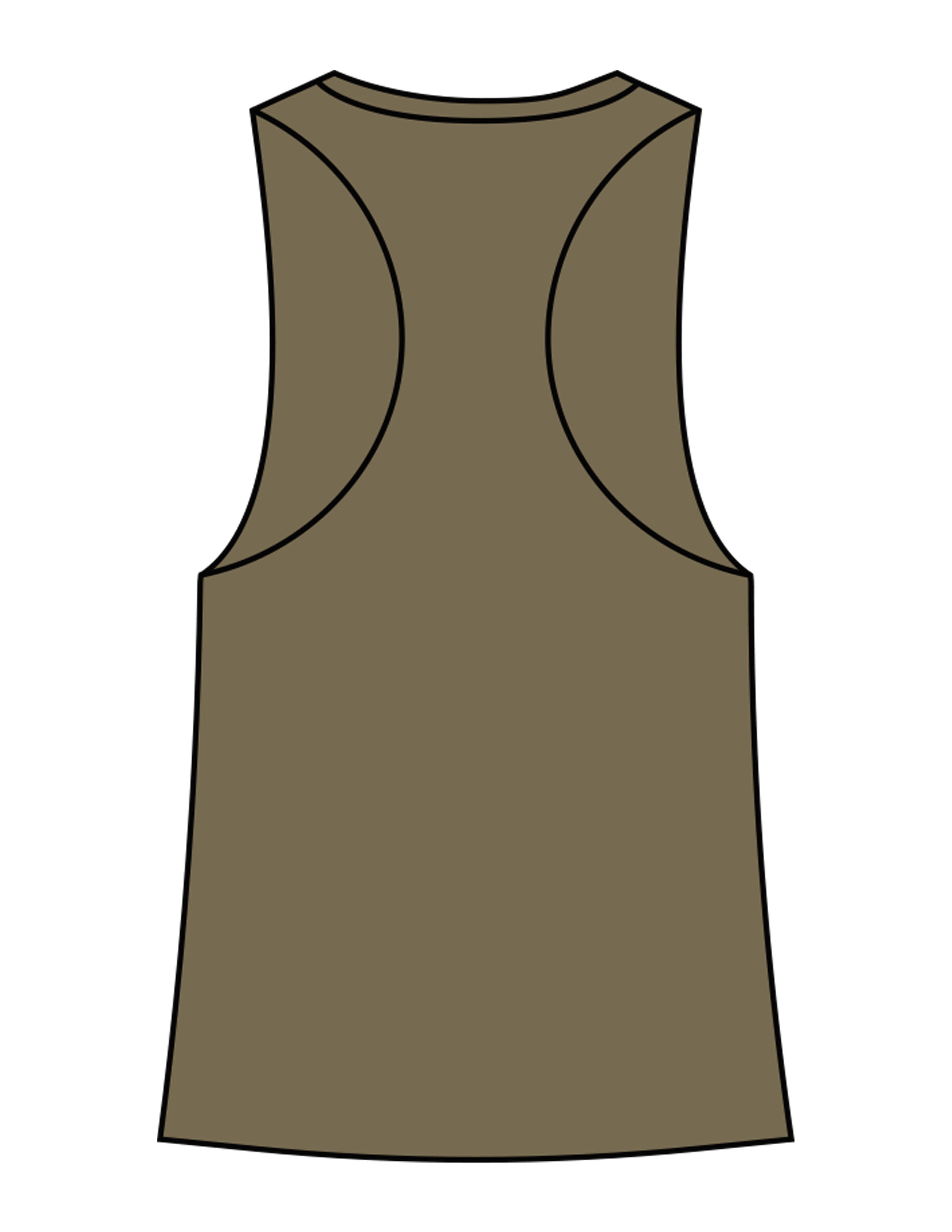 The Crop Muscle Racerback - Heather Olive - Haus of Fitness - Center Chest - Printed - White
