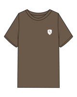 The Mens Heavyweight Tee - Walnut - M4Lagree - Left Chest Icon - White