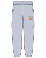 The Womens Sweatpants - Powder - Delta Fitness - Left Leg Stacked - Printed - Full Color
