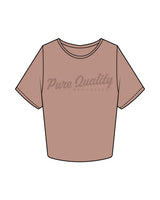 The Crop Tee - Clay - PURE QUALITY - Center Chest & Back Center - Tone on Tone