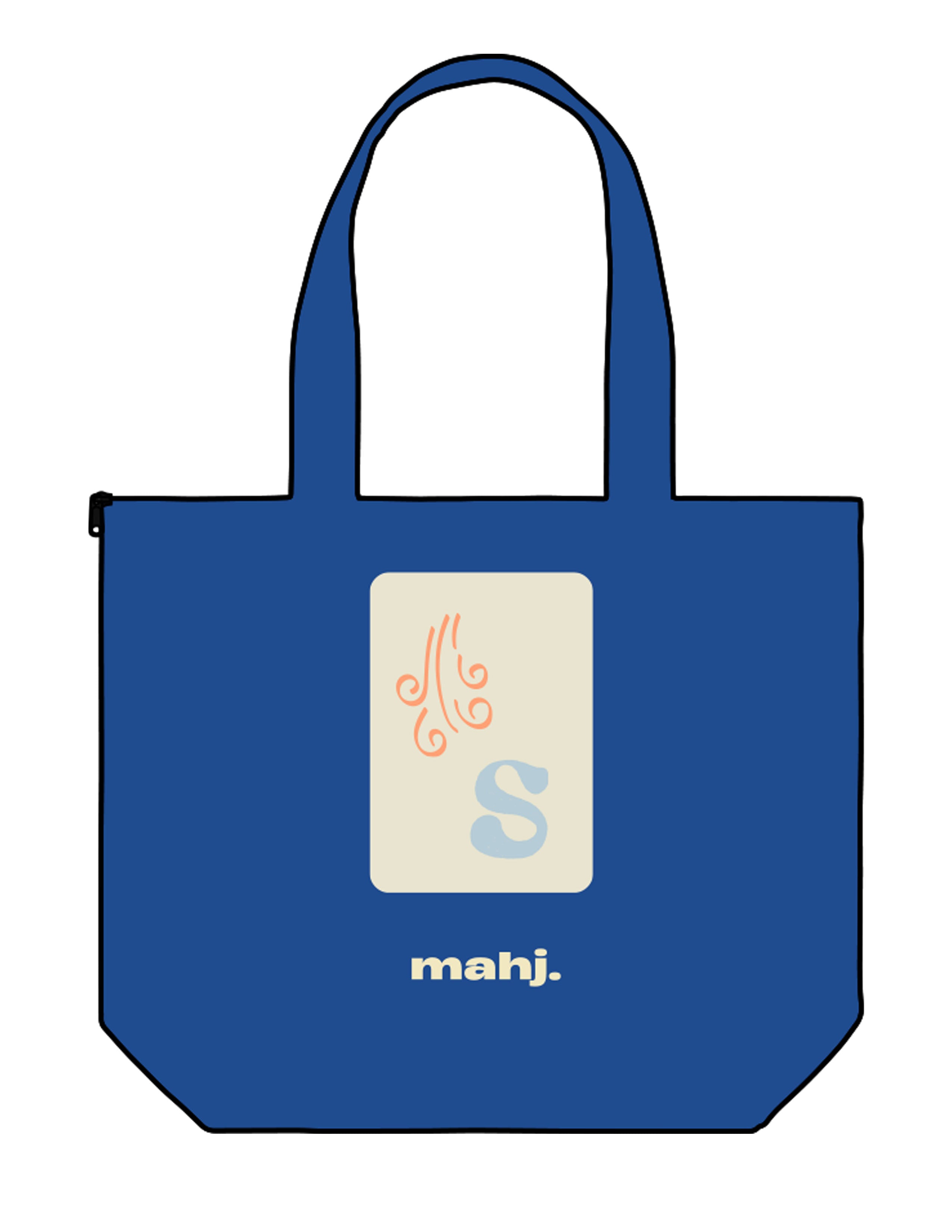 The Zipper Tote Bag - Royal - Barnes. The Label - Center Body - Printed - Full Color