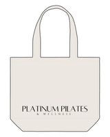 The Tote Bag - Natural - Platinum Pilates - Bottom Stacked - Black