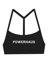 The Basic Bra - Black - Powerhaus Lagree - Center Chest & Center Back - Printed - White