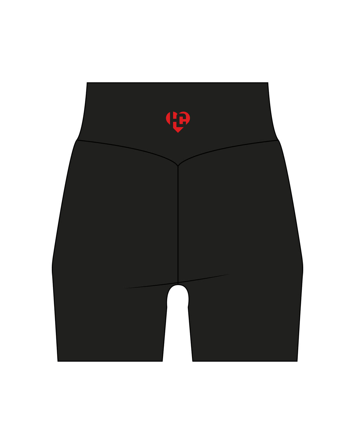 The Basic Short - Black - HeartCore - Back Waistline - Printed - Light Gray