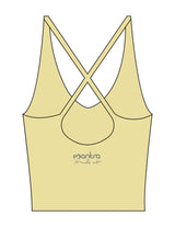 The Sporty Strappy Tank - Yellow - Mantra - Center Back - Printed - Gray