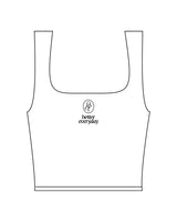 The Square Neck Tank - White - Onyx & Ivory - Center Chest Stacked - Printed - Black