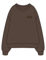 The Mens Classic Crewneck - Walnut - Anthem Church - Left Chest Stacked & Back Neckline - EMB - Tone on Tone