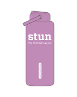 The Wide Mouth Water Bottle - Matte - Pale Pink - Stun Agency - Center Body Stacked - Printed - White