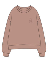 The Womens Crewneck - Clay - The Wild OM - Left Chest Stacked - Embroidered - Tone on Tone