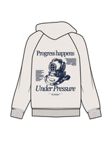 The Mens Hoodie - Bone - MD Hyperbaric - Left Chest Round & Back Illustration - Printed - Navy