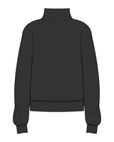 The Womens 1/4 Zip - Washed Black - Slo x Form - Left Chest Squared - Printed - Bone