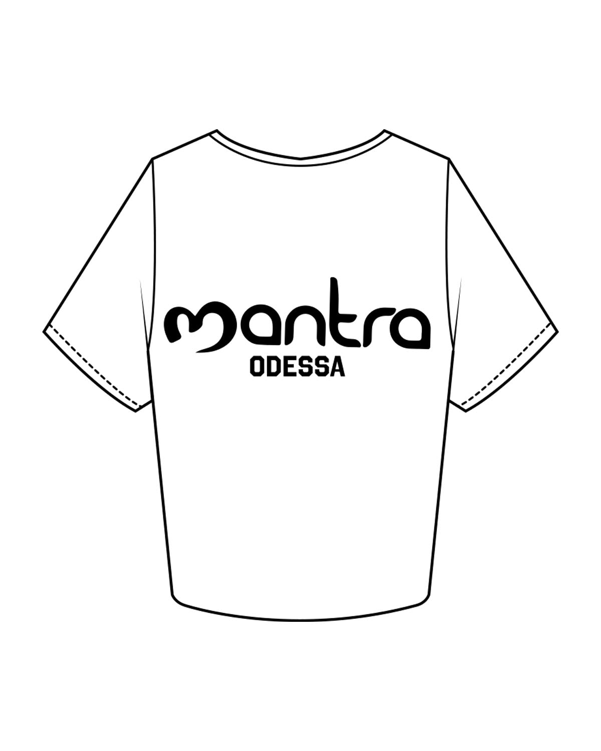 The Crop Tee - White - Mantra - Left Chest Stacked & Back Center Stacked "ODESA" - Printed - Black
