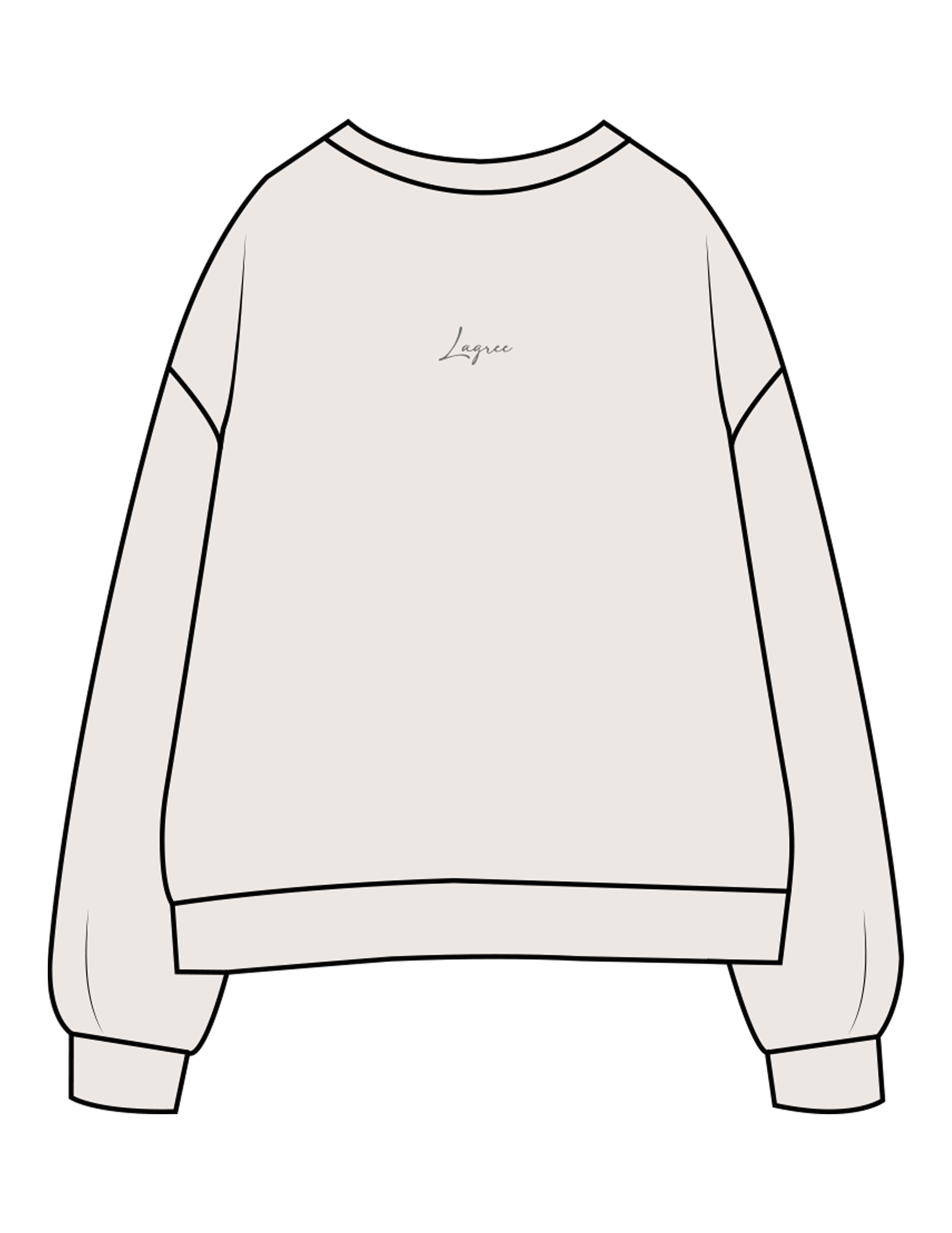 The Womens Crewneck - Bone - Golden Lagree - Center Chest & center Back - Embroidered - Full Color