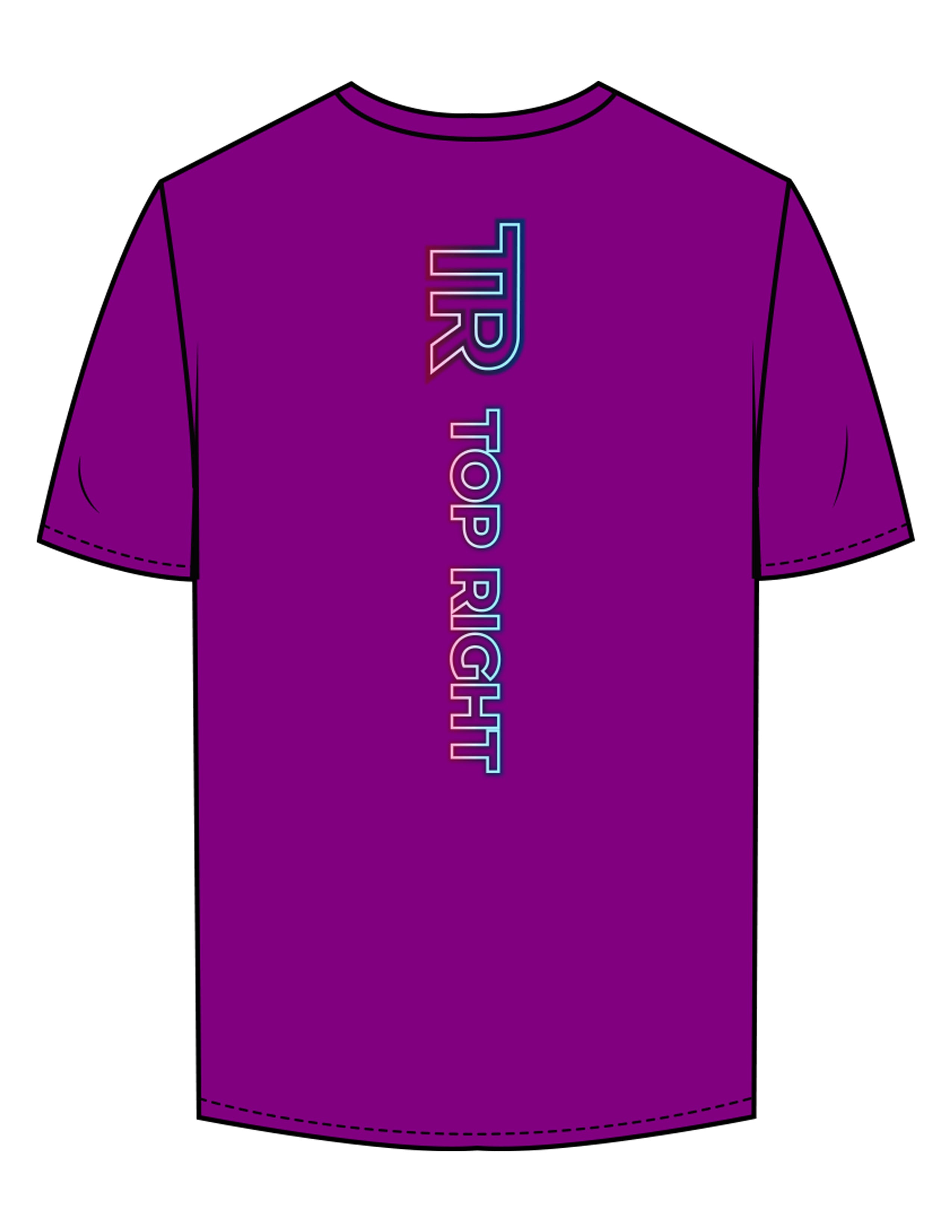 The Mens Tee - Purple - Top Right Collectibles - Left Chest & Back Spine - Printed - Full Color