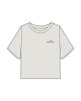 The Heavyweight Crop Tee - Washed Bone - The Burn Society - Left Chest Stacked - Embroidered - Black