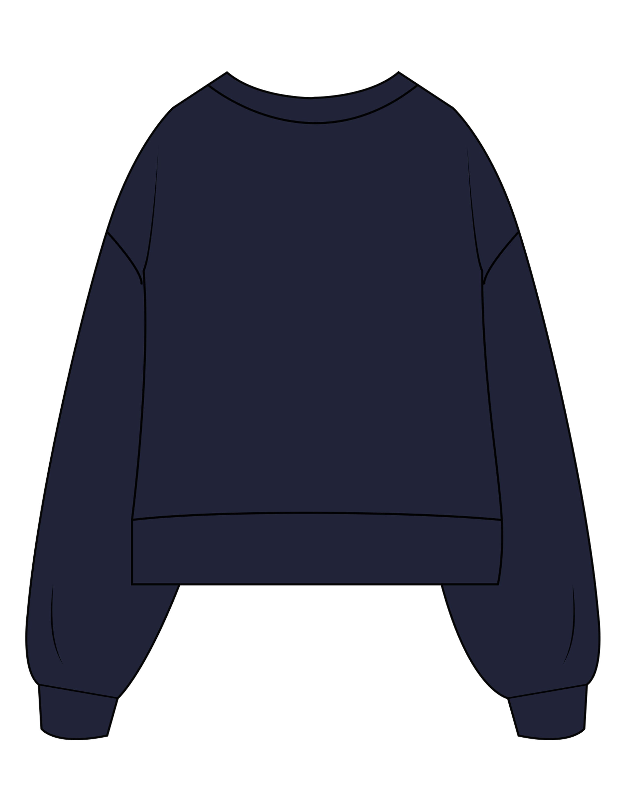 The Womens Heavyweight Crop - Navy - BioPup - Center Chest - Printed - Full Color
