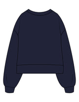 The Womens Heavyweight Crop - Navy - BioPup - Center Chest - Printed - Full Color