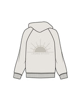 The Womens Hoodie - Washed Bone - Rise Lagree - Center Chest & Back Logo - Tone on Tone